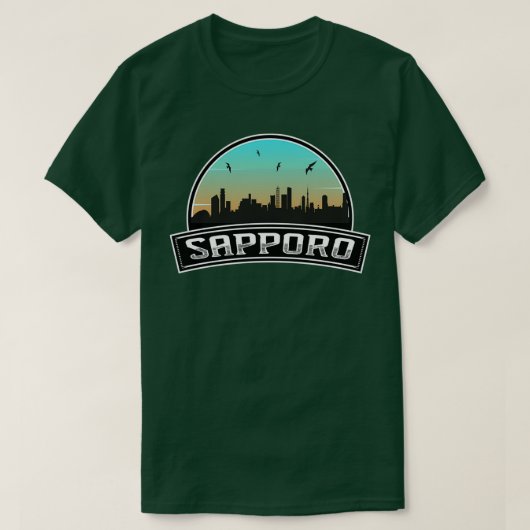 札幌ジャパン日本のスカイライン Tシャツ (デザイン正面)
