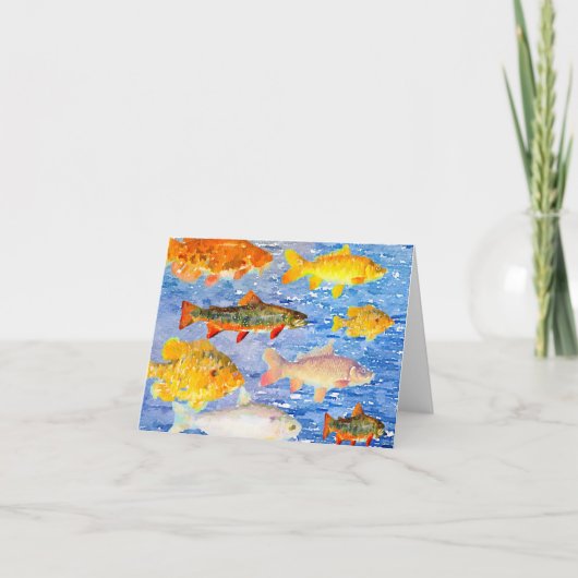 札束に入った魚の束 サンキューカード (正面)