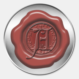 朱密封ワックス文字A ラウンドシール