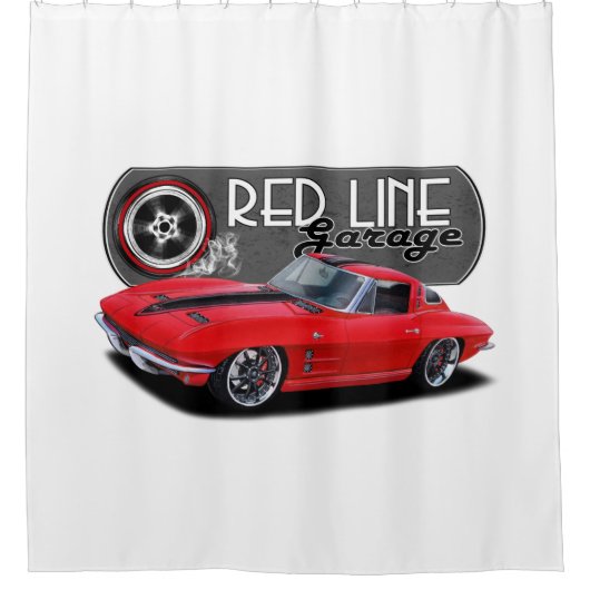 朱書きガレージスティングレイ シャワーカーテン (正面)
