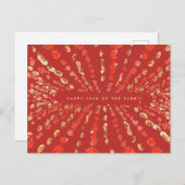 朱色ランタン中国の旧正月 シーズンポストカード (正面/裏面)