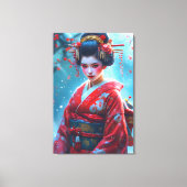 朱色舞妓のささやき キャンバスプリント (正面)