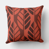 朱色葉の模様 クッション (裏面)