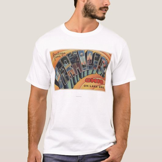朱色、オハイオ州-大きい手紙場面 Tシャツ (正面)