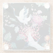 朱鶴菊の水彩模様 ガラスコースター (裏面)