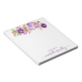 机からの紫のフローラ名 ノートパッド (アングル)