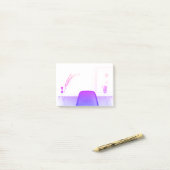 机からの紫色のグラデーションな椅子の勉強の ポストイット (デスク上)