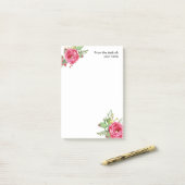 机からの花の美しいの ポストイット (デスク上)