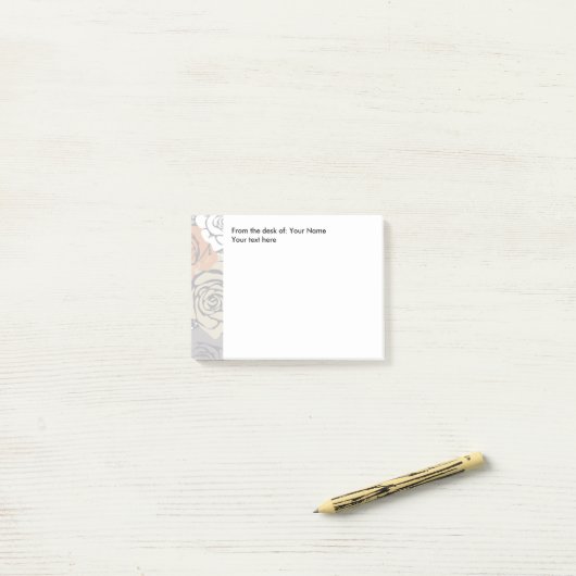 机からの花柄の ポストイット (デスク上)