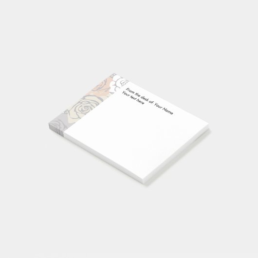 机からの花柄の ポストイット (アングル)