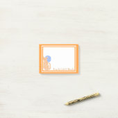 机からのZのパーソナライズなオレンジ猫そして月 ポストイット (デスク上)