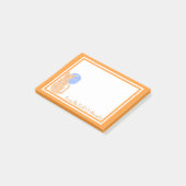 机からのZのパーソナライズなオレンジ猫そして月 ポストイット (アングル)