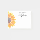 机からひまわりパーソナライズされた花 ポストイット (正面)