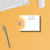 机からひまわりパーソナライズされた花 ポストイット