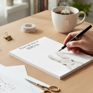 机からウサギのウサギを覗パーソナライズされたき込む ノートパッド