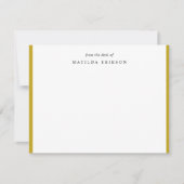 机からエレガントの洗練された金ゴールド ノートカード (正面)