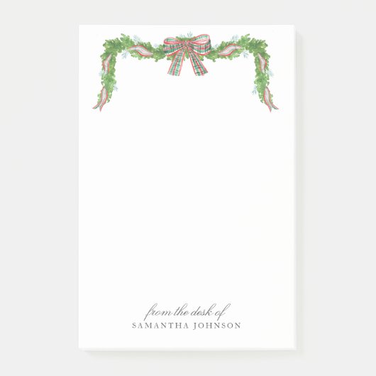 机からクリスマスホリデーガーランド弓 ポストイット (正面)