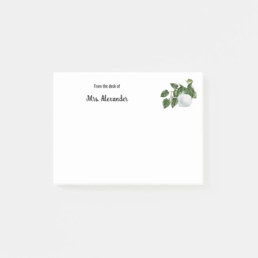 机からスタイリッシュの水彩植物 ポストイット (正面)