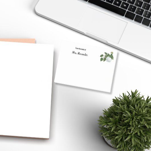 机からスタイリッシュの水彩植物 ポストイット