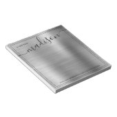 机からパーソナライズされたのシルバーグレーの名前 ノートパッド (アングル)