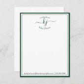 机からパーソナライズされたの緑の台本 サンキューカード (正面/裏面)