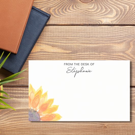 机からパーソナライズされたひまわり ポストイット