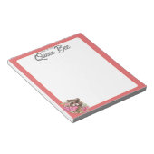 机からパーソナライズされた水色のタヌキのサンゴ ノートパッド (アングル)