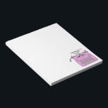 机からピンクレトロヴィンテージタイプライター ノートパッド<br><div class="desc">ピンクの可愛いヴィンテージタイプライターあなたのテキストでカスタマイズ可能。</div>