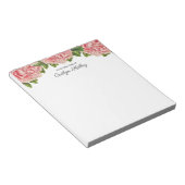 机からピンク色の牡丹パーソナライズされた、 ノートパッド (アングル)