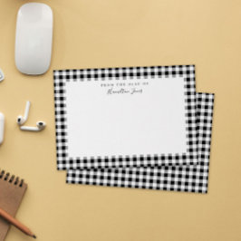 机からブラックギンガムチェック サンキューカード