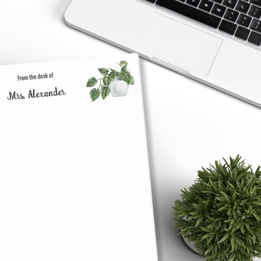 机からモダンの水彩植物 ポストイット