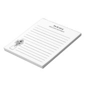 机から並んだ白黒の野花 ノートパッド (回転)