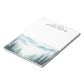 机から水色の霧の多い山々 ノートパッド (回転)