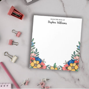 机から見た美しい黄色いサンゴフローラ ノートパッド