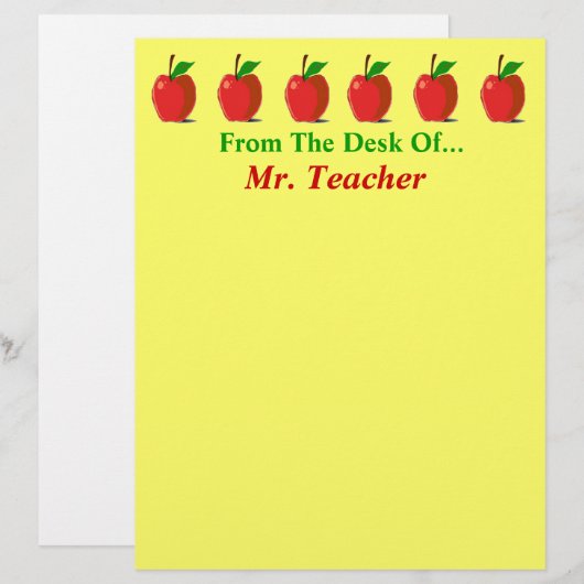 机から…りんごカスタム文房具 (正面/裏面)