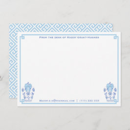 机から | Ginger Jar Blue Bowギリシャ鍵 ノートカード