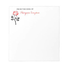 机かエレガントら赤いバラ ノートパッド