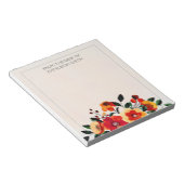 机かガーリーらオレンジ色のかわいい黄色い花 ノートパッド (アングル)