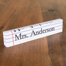 机のためのノートの先生のネームプレート デスクネームプレート