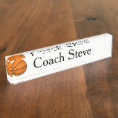 机のためのバスケットボールのコーチのネームプレート デスクネームプレート (側面)