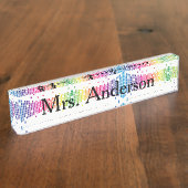 机のためのモダンな先生のネームプレート デスクネームプレート (側面)