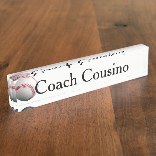 机のための野球のコーチのネームプレート デスクネームプレート (側面)