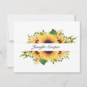 机のひまわり個人用ノートカード ノートカード (正面)