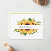 机のひまわり個人用ノートカード ノートカード (正面/裏面インサイチュ)