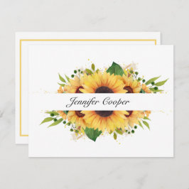 机のひまわり個人用ノートカード ノートカード