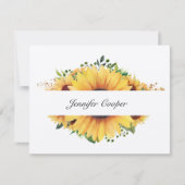 机のひまわり個人用ノートカード ノートカード (正面)