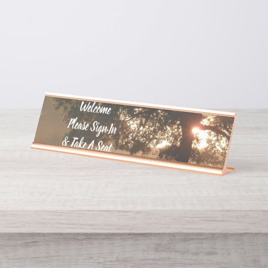 机のオフィスの日曜日の木の名前のデザインの運命の運命 デスクネームプレート (正面)