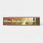 机のオフィスの秋の名前のデザインの運命の運命 デスクネームプレート (正面)