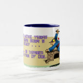 机のジョッキーのコーヒー・マグ ツートーンマグカップ (中央)