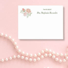 机のスタイリッシュ水色フローラ ポストイット